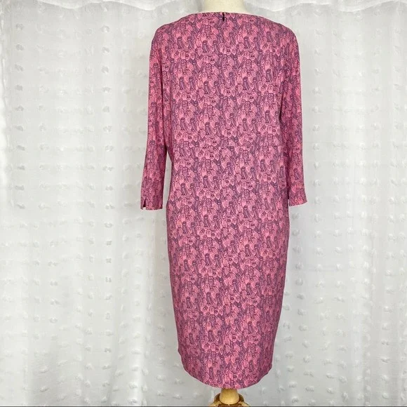 NWOT The Savile Row pink owl print shift dress 6 - Picture 10 of 11